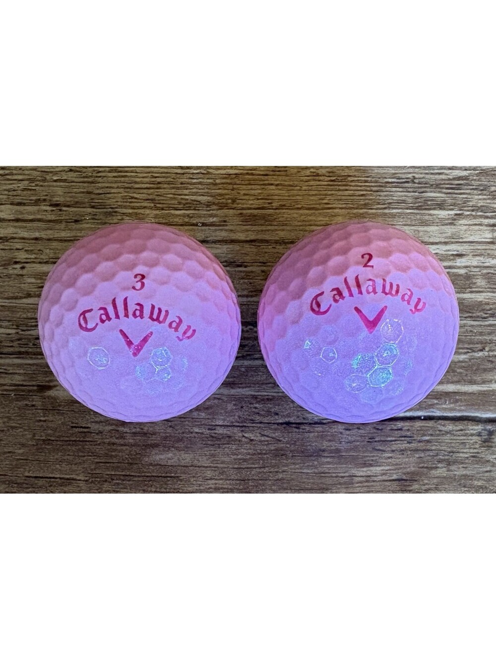 Callaway Solaire Pink Color Golf Balls 2 Balls - New Made In USA